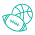 Light Blue Football Basketball Icon